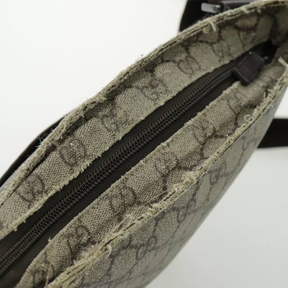 GUCCI GG Supreme Shoulder Bag Pvc Leather Beige Brown Silver - Picture 8 of 16